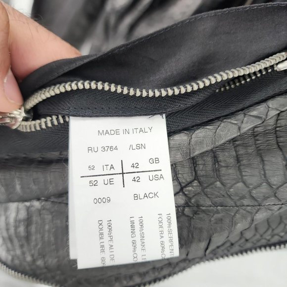 Rick Owens 2012 Water Python Snake Leather Biker Jacket - Picture 5 of 5